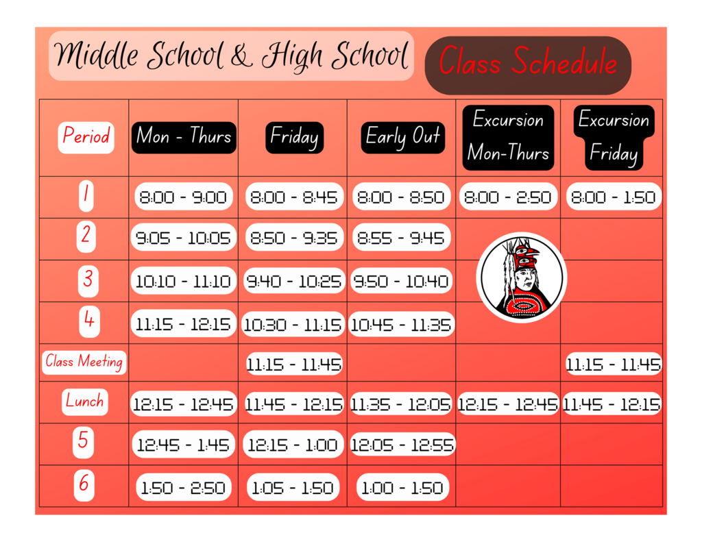 ms hs class bell schedule 